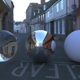 urban street road empty sunny day spherical hdri map for 3d rendering