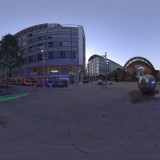 modern urban city buildings plaza at dusk spherical hdri map