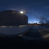 modern urban rooftop car park at sunset spherical hdri map light probe image