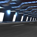 motion blurred tunnel backplate for automotive rendering and compositing