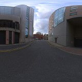 city buildings with road spherical hdri image map for 3d rendering