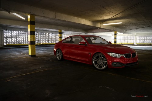 BMW 435 rendered using spherical HDRi and backplate