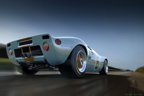 ford gt 40 rendered with hdri and background plate