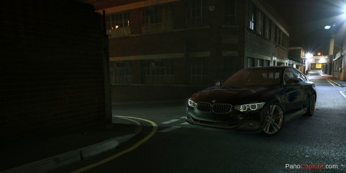 urban street at night hdri with backplate 3d render