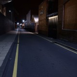 Urban side road at night streetlit moody backplate for HDRi map